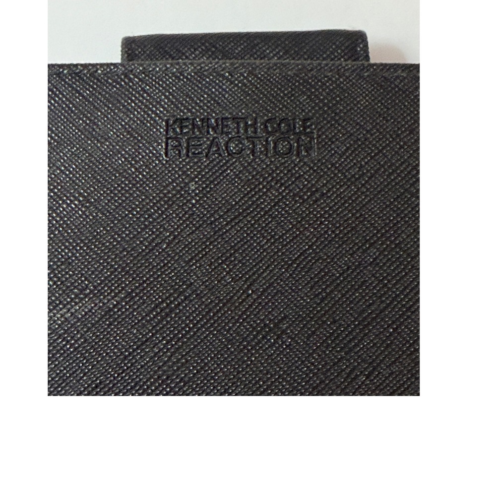 Kenneth Cole Reaction Black Saffiano Bifold Wallet Red Interior with Mirror - Picture 5 of 6